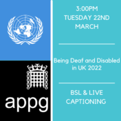 APPG UNCRDP Shadow Report Launch – Being Deaf and Disabled in the UK in 2022