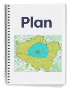ULEZ plan booklet. Map of London with new ULEZ area, which is bigger than the previous ULEZ area.